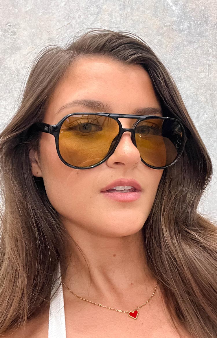 Otra Eyewear Stevie Black Aviator Sunglasses — 5