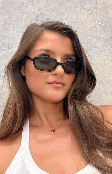 Otra Eyewear Frankie Black Rectangle Sunglasses — 1