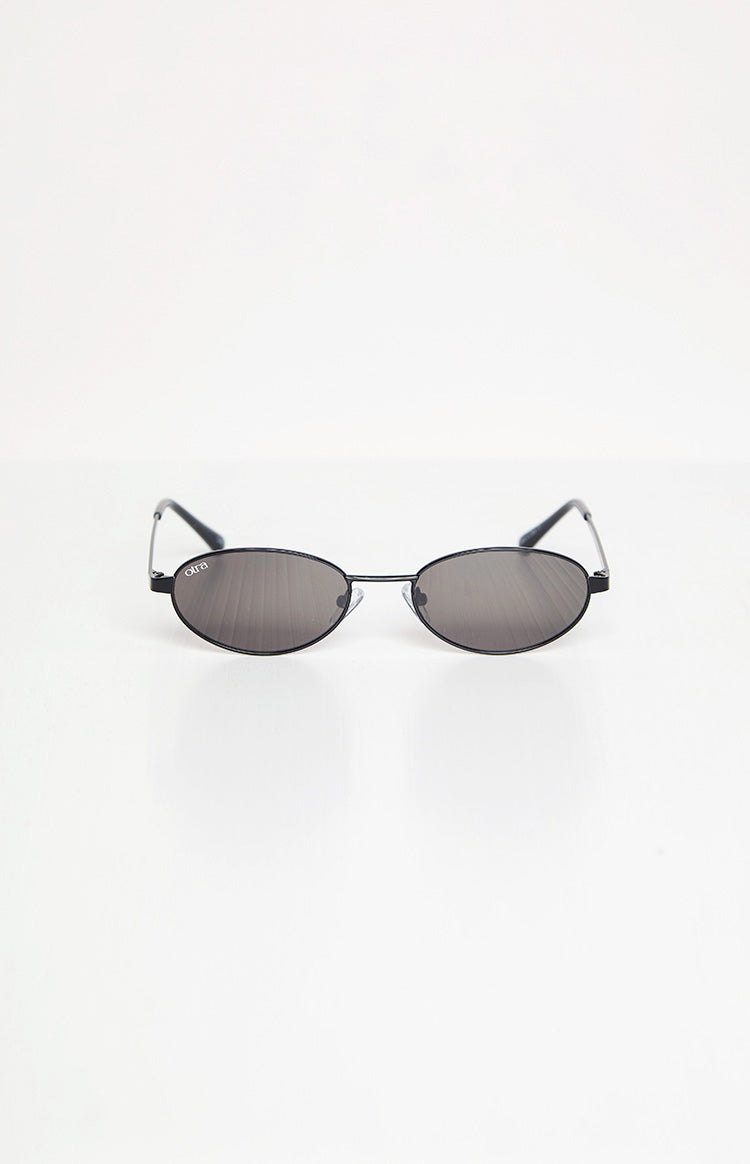 Otra Eyewear Rosie Black Oval Sunglasses — 3