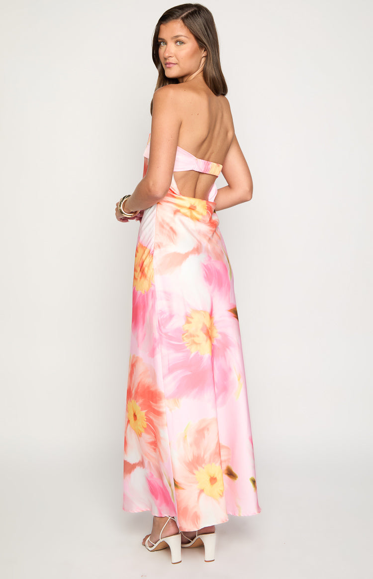 Maiah Pink Floral Print Maxi Dress — 5
