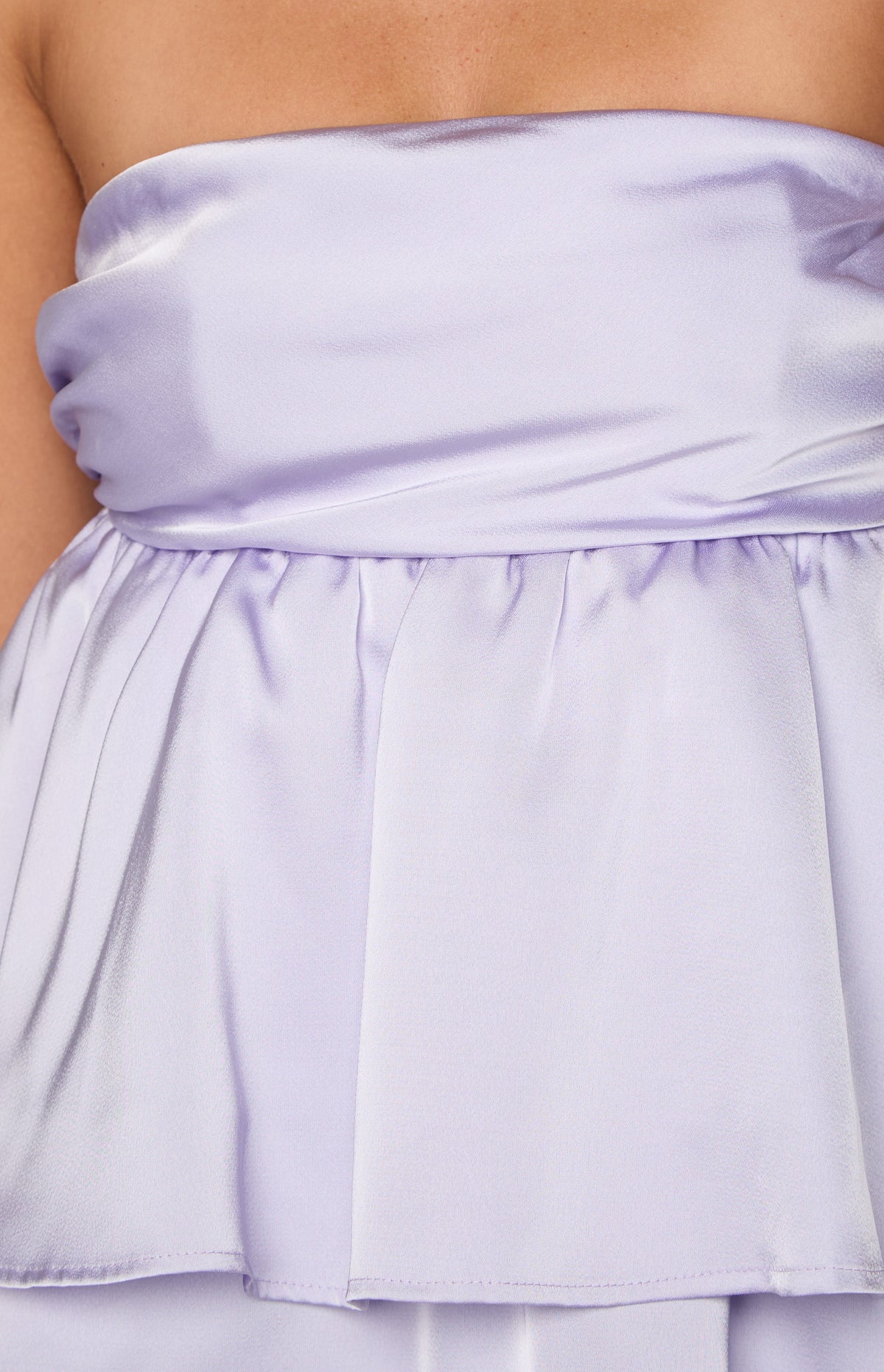 Jamie Lilac Satin Strapless Mini Dress — 5
