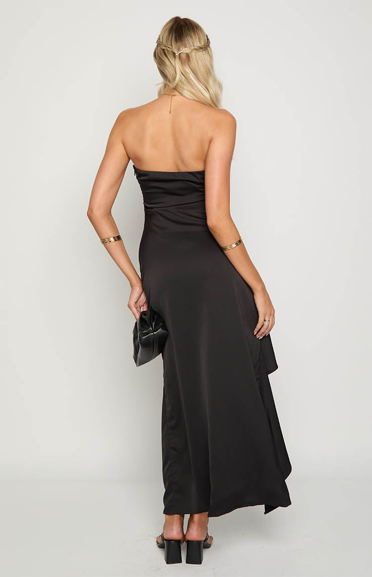 Merlo Black Strapless Formal Maxi Dress — 5