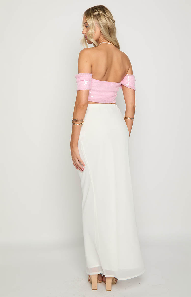 Klara Pink Sequin Crop Top — 7