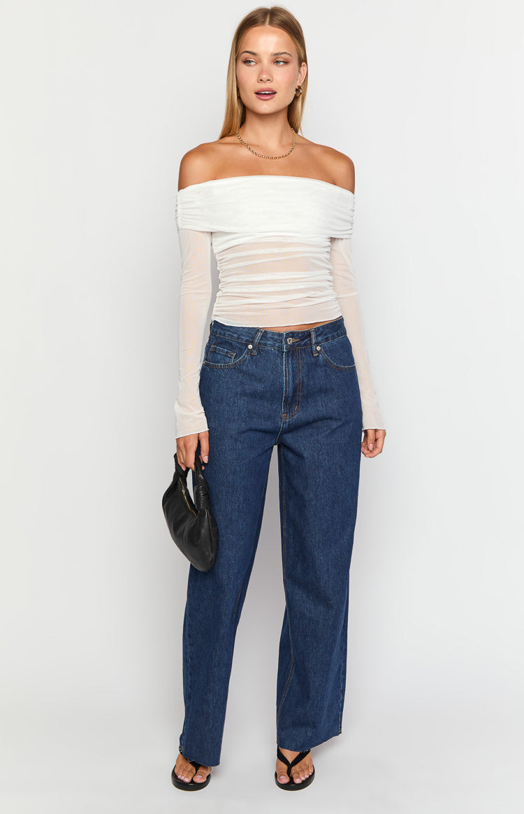 She's Yours Dark Wash Denim Wide Leg Boyfriend Jeans — 2