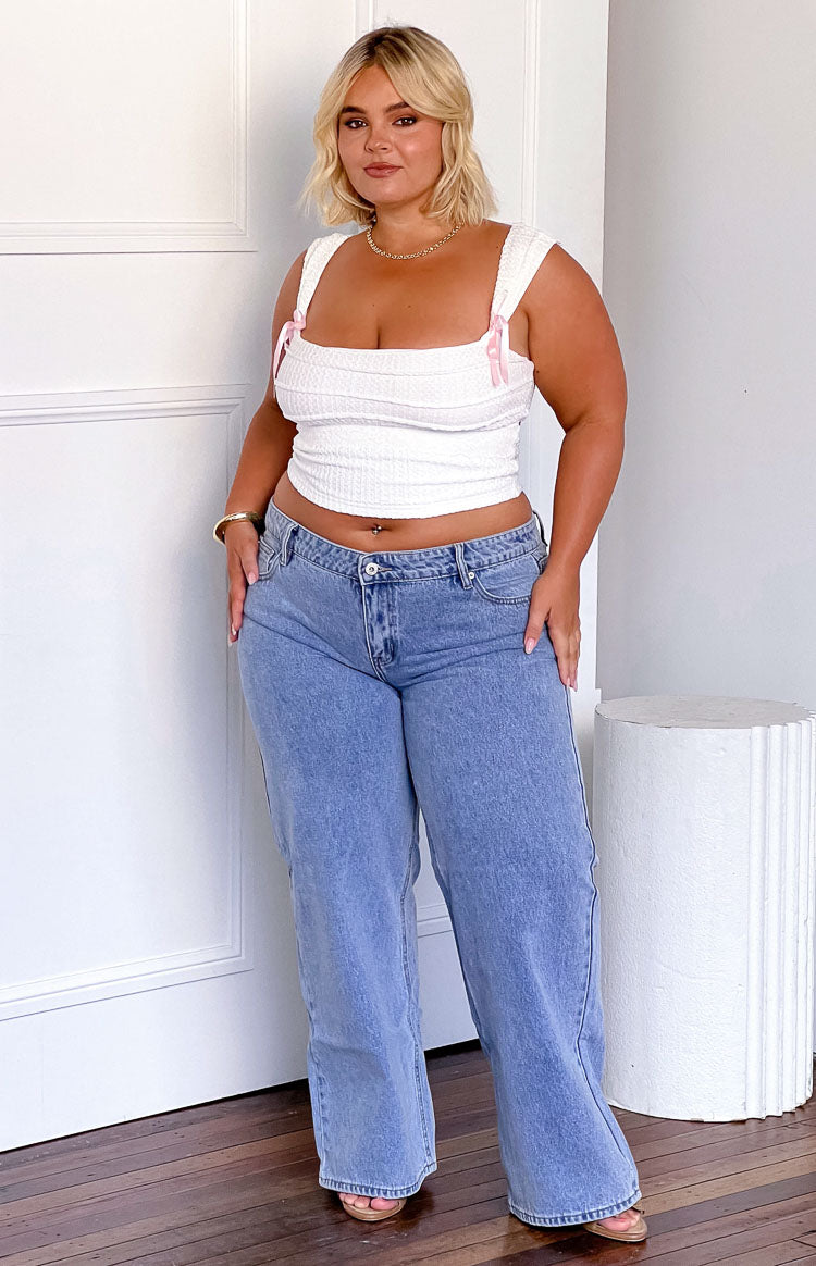 Clara Star Mid Wash Denim Low Rise Jeans — 13