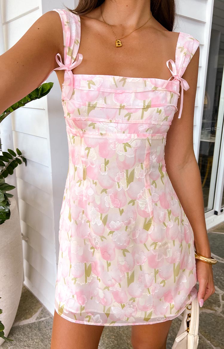 Layla Pink Floral Tie Back Mini Dress — 11