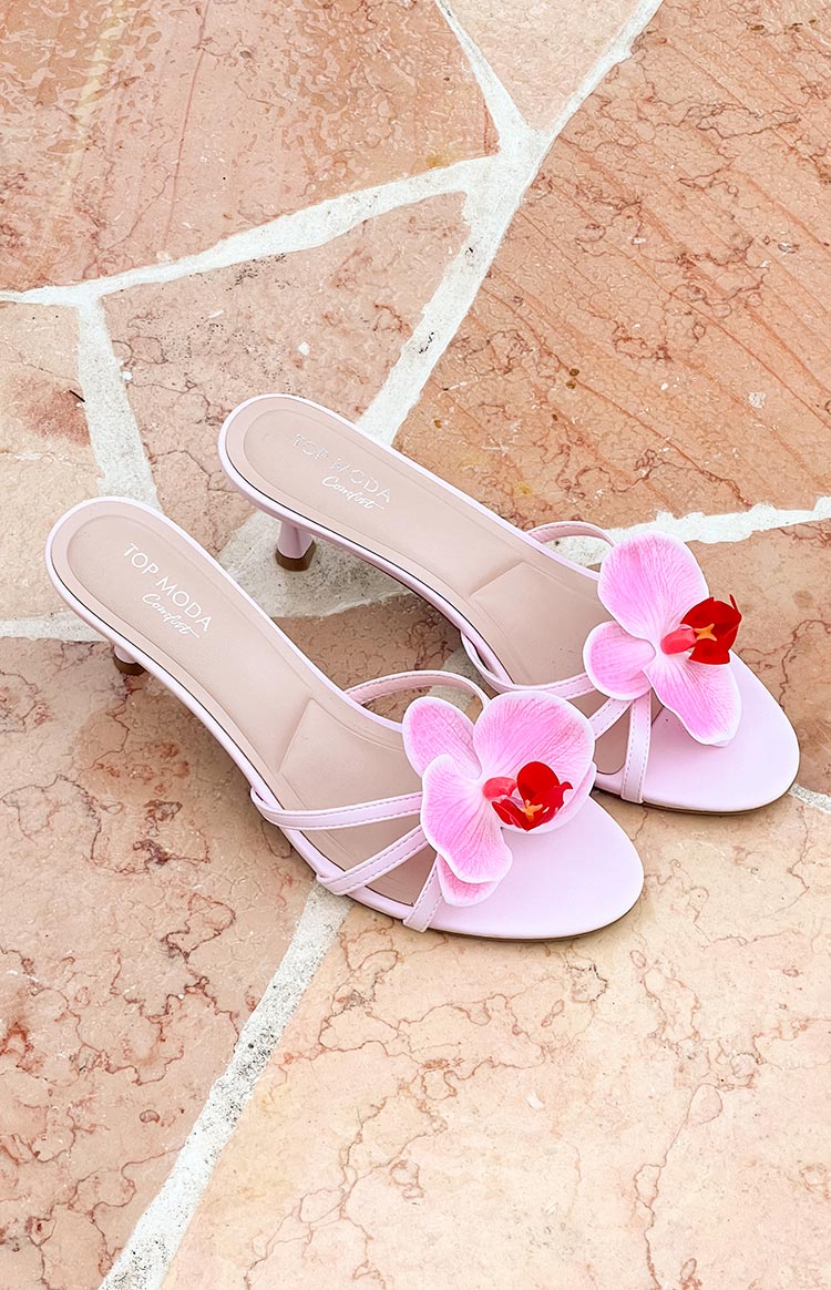 In Bloom Pink Floral Kitten Heels — 5
