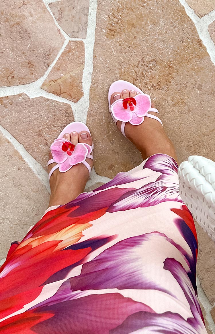 In Bloom Pink Floral Kitten Heels — 1