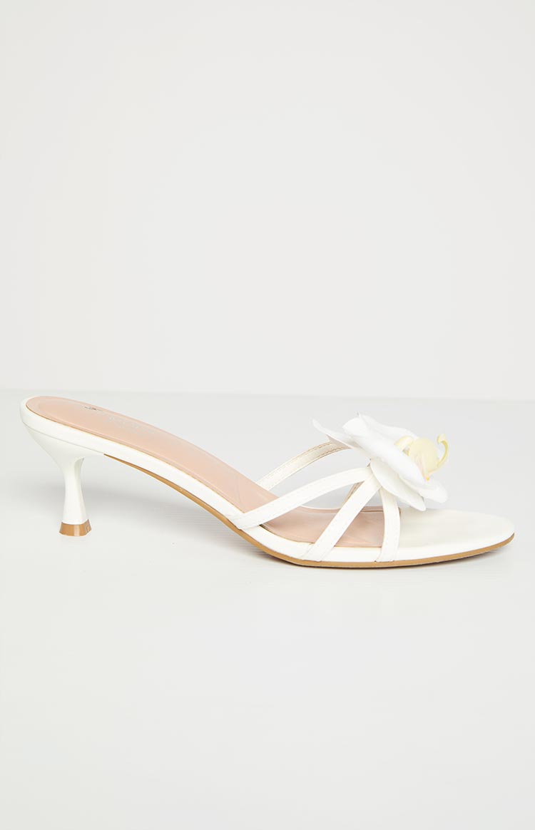 In Bloom White Floral Kitten Heels — 3