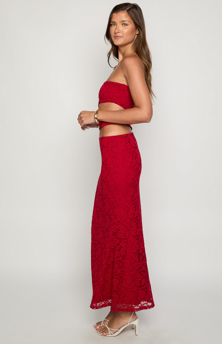 Rae Red Strapless Maxi Dress — 4