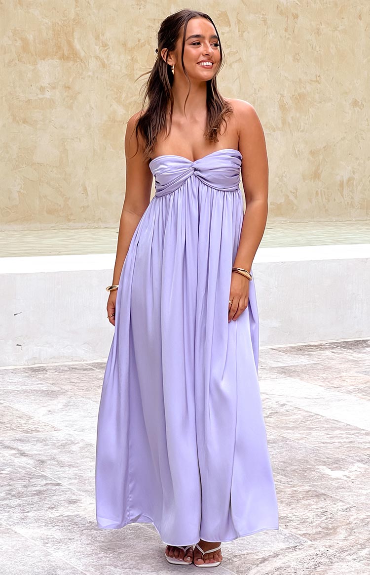 Maiana Lilac Strapless Maxi Dress — 1