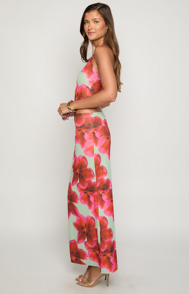 Elsa Green Floral Maxi Skirt — 7