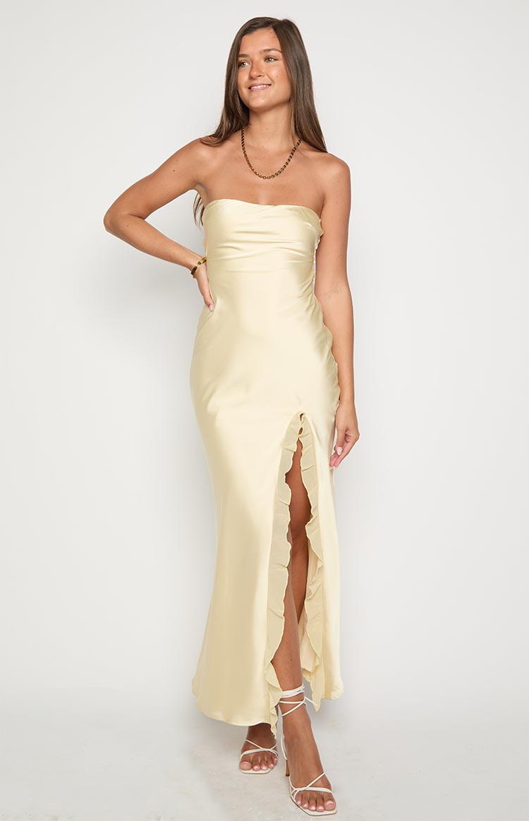 Mackenna Yellow Strapless Maxi Dress — 2