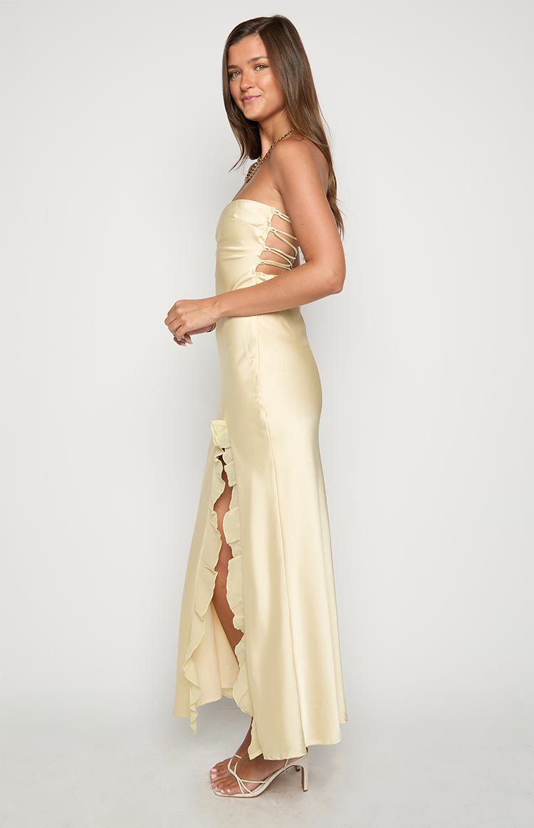 Mackenna Yellow Strapless Maxi Dress — 3