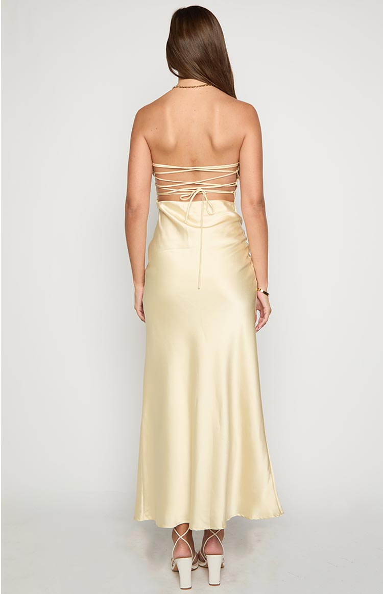 Mackenna Yellow Strapless Maxi Dress — 4
