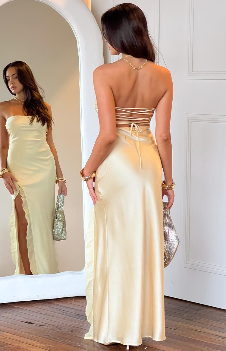 Mackenna Yellow Strapless Maxi Dress — 7