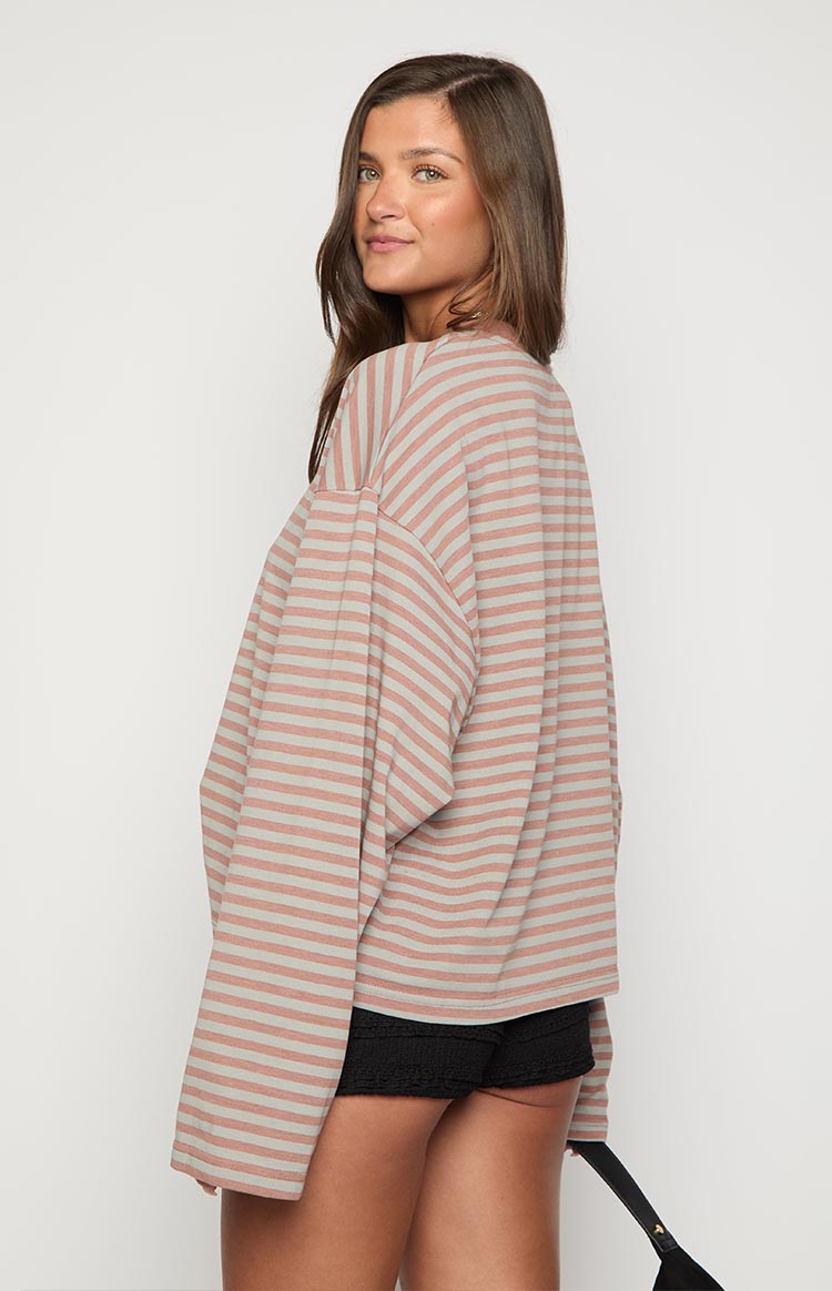Lioness Bloom Muted Pastels Stripe Long Sleeve Top — 5