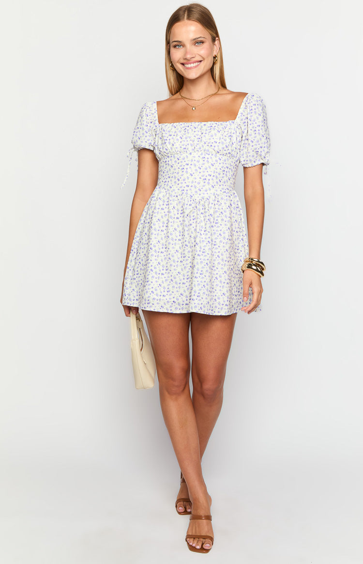 Danyal Purple Floral Mini Dress — 3