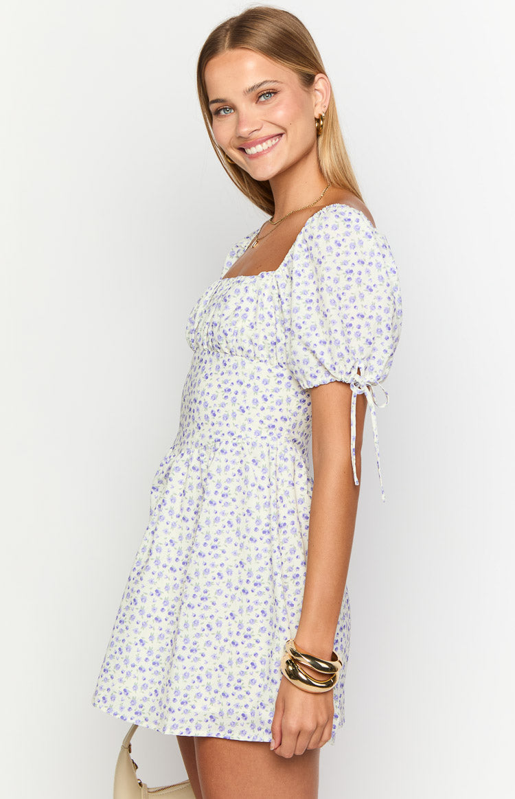 Danyal Purple Floral Mini Dress — 4