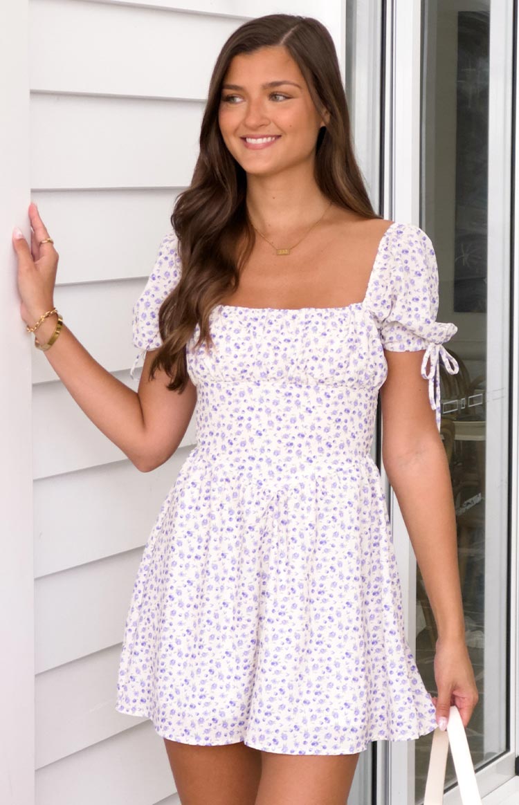 Danyal Purple Floral Mini Dress — 7