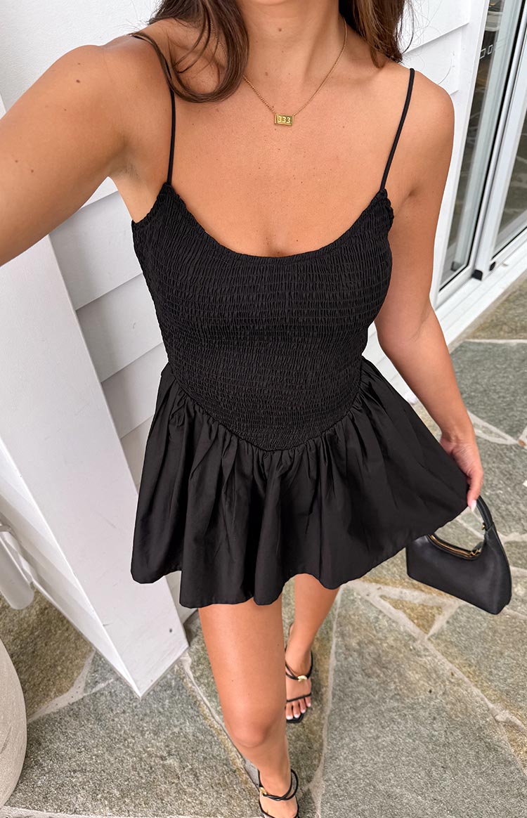 Sharmane Black Mini Dress — 9