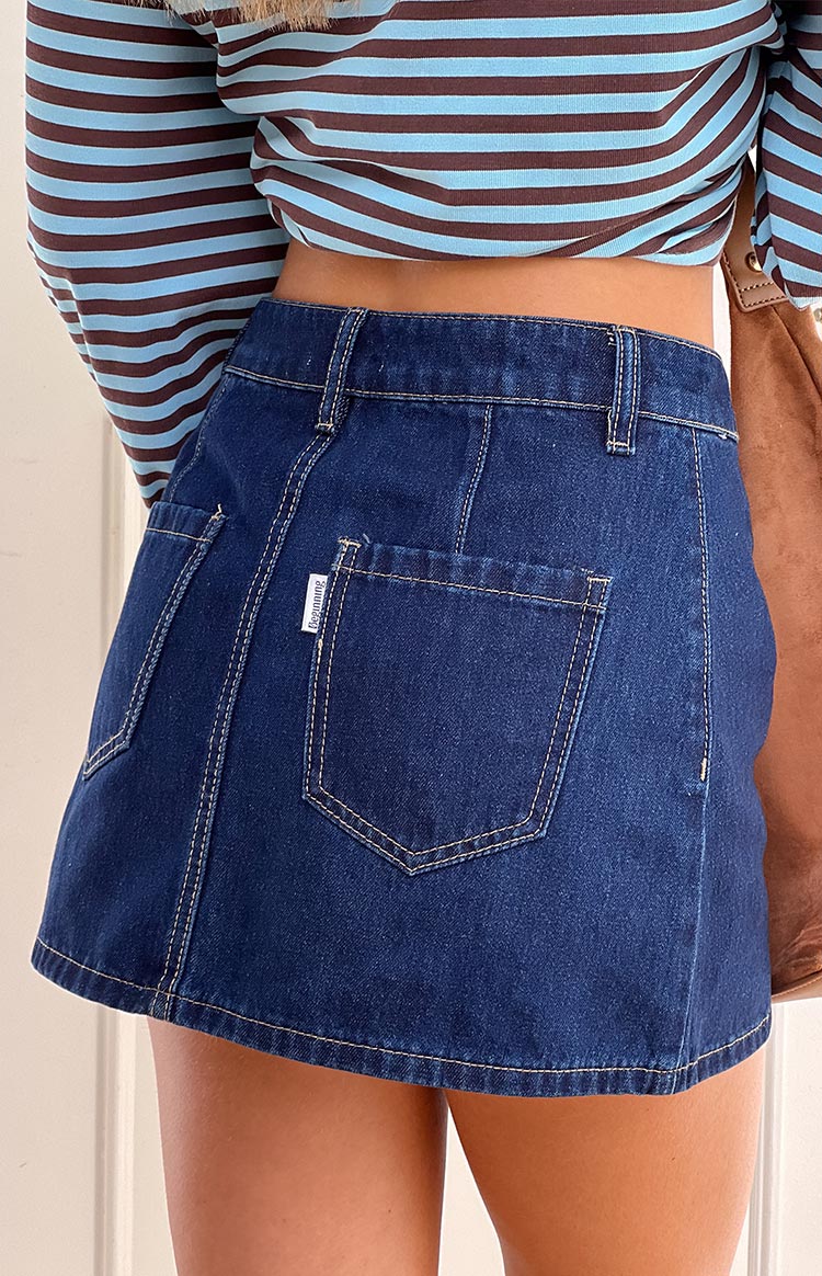 Penny Dark Denim Mini Skirt — 6