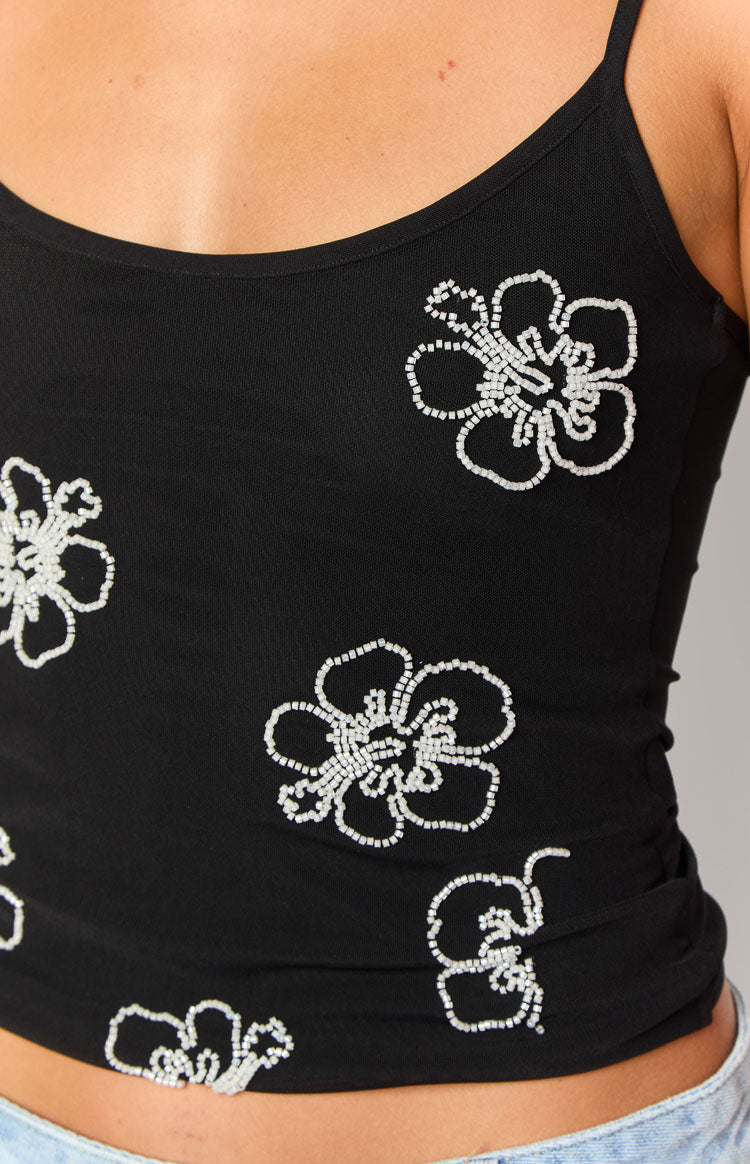 Mallorie Black Beaded Top — 6