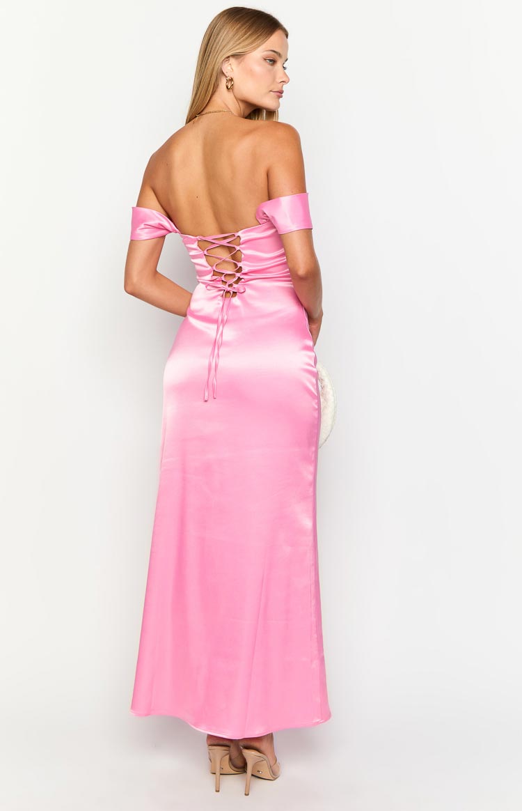 Naveah Pink Off Shoulder Maxi Dress — 3