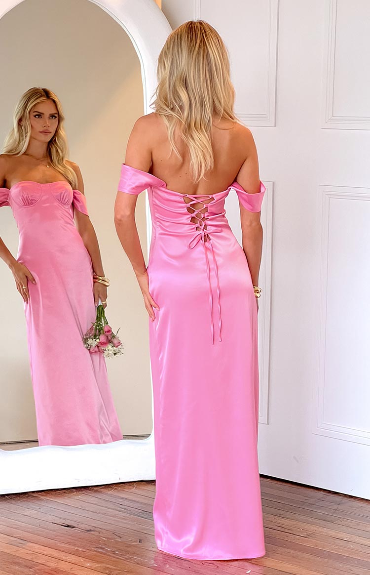 Naveah Pink Off Shoulder Maxi Dress — 7