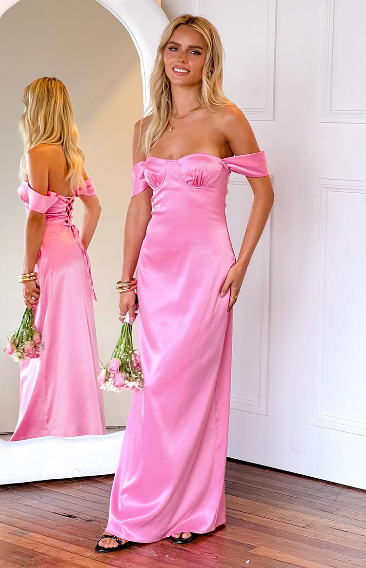Naveah Pink Off Shoulder Maxi Dress — 8