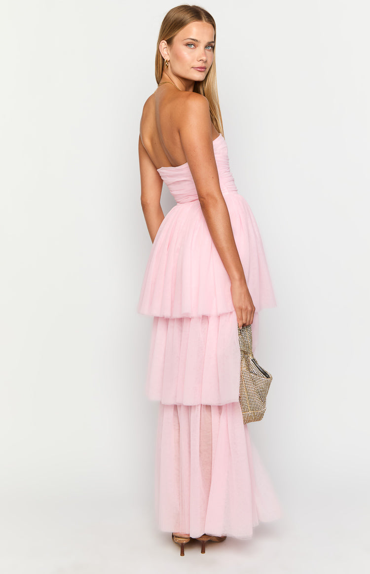 Avery Pink High-Low Maxi Dress — 5