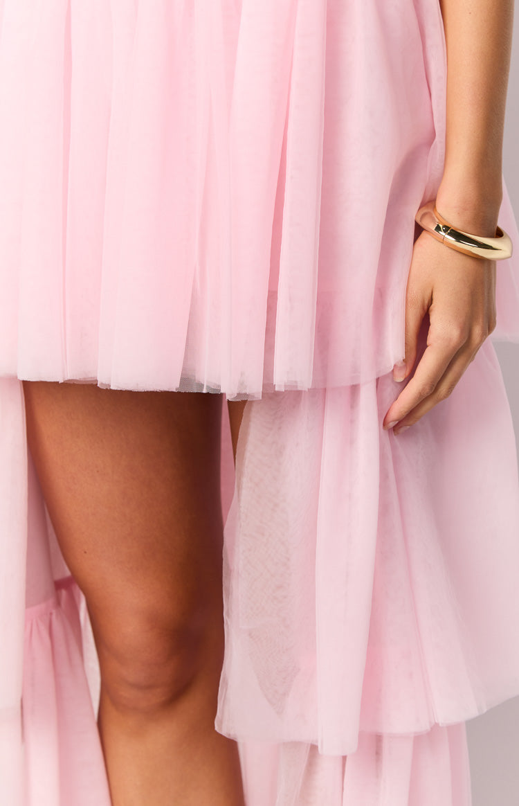 Avery Pink High-Low Maxi Dress — 6