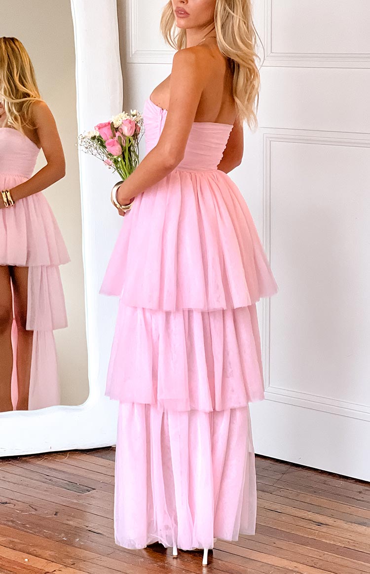 Avery Pink High-Low Maxi Dress — 7