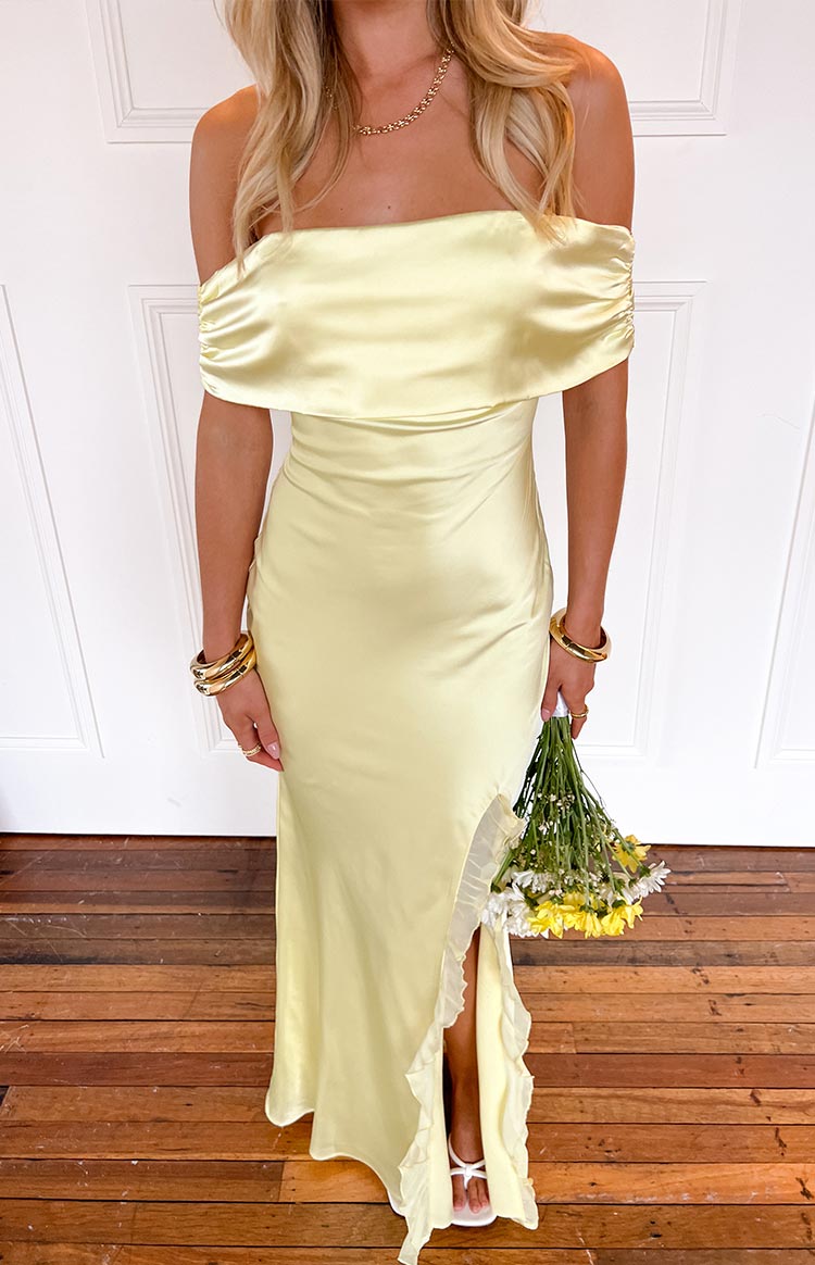 Anica Yellow Off Shoulder Maxi Dress — 2