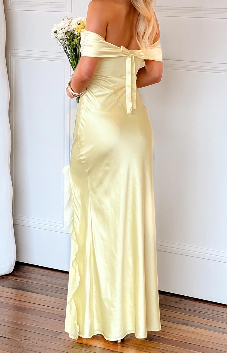 Anica Yellow Off Shoulder Maxi Dress — 3