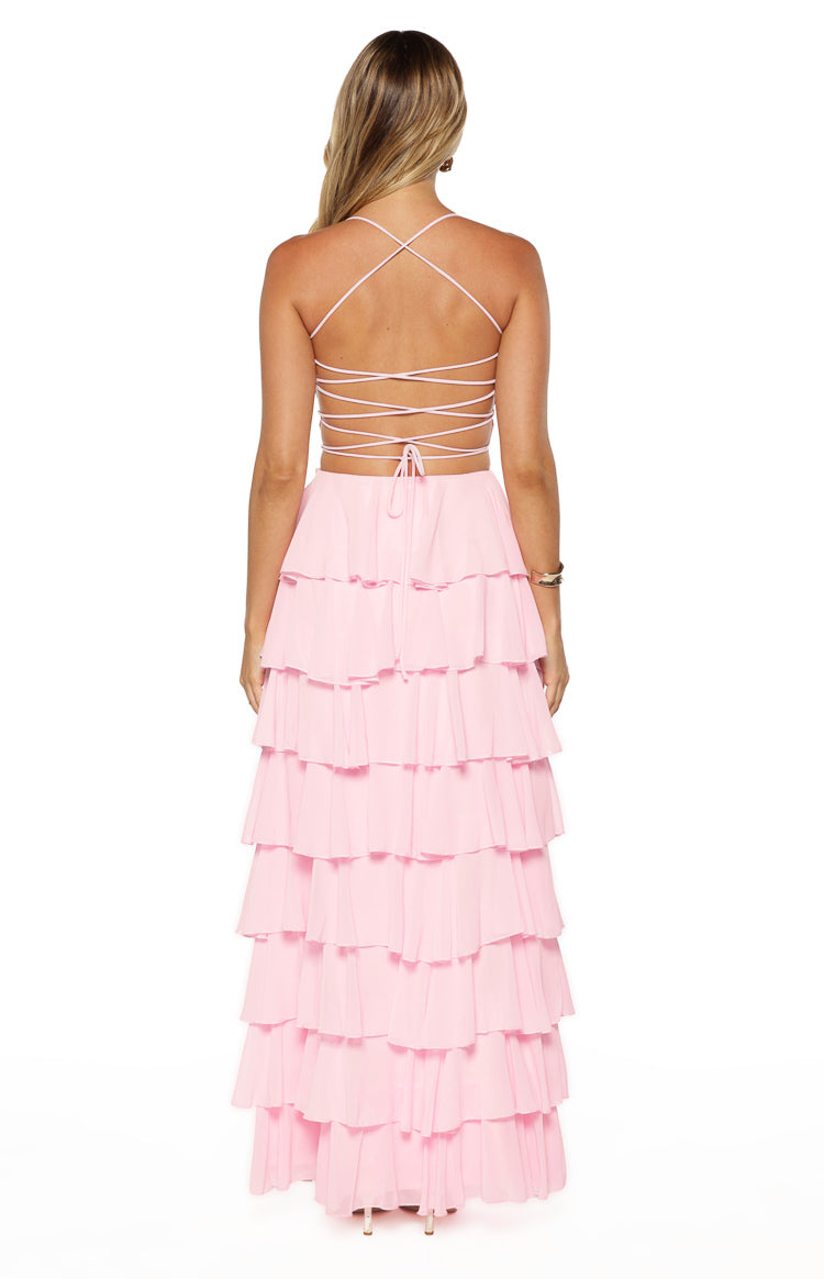 Georgie Pink Ruffle Maxi Dress — 7