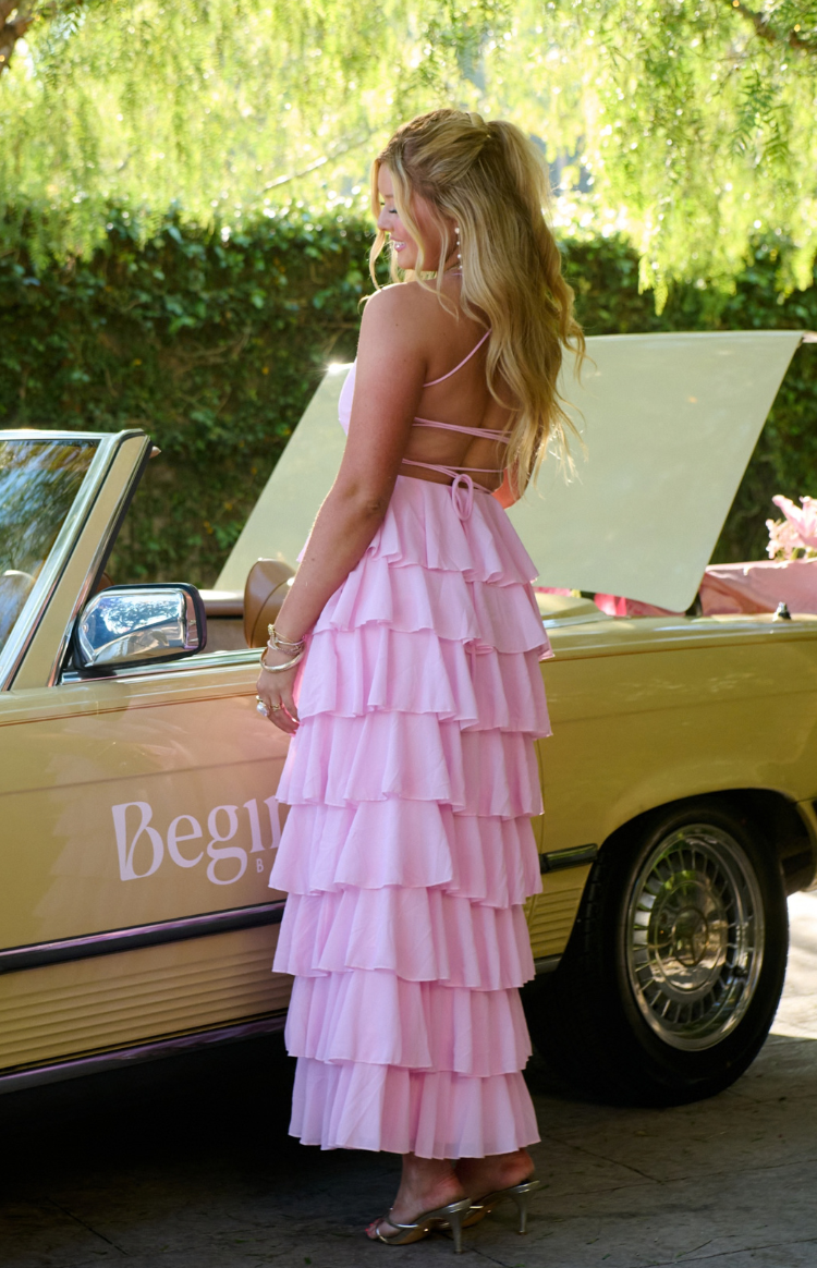 Georgie Pink Ruffle Maxi Dress — 20