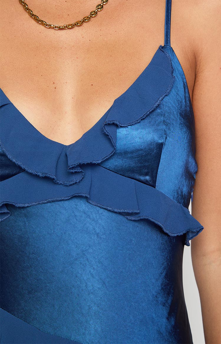 Inara Navy Ruffle Maxi Dress — 11