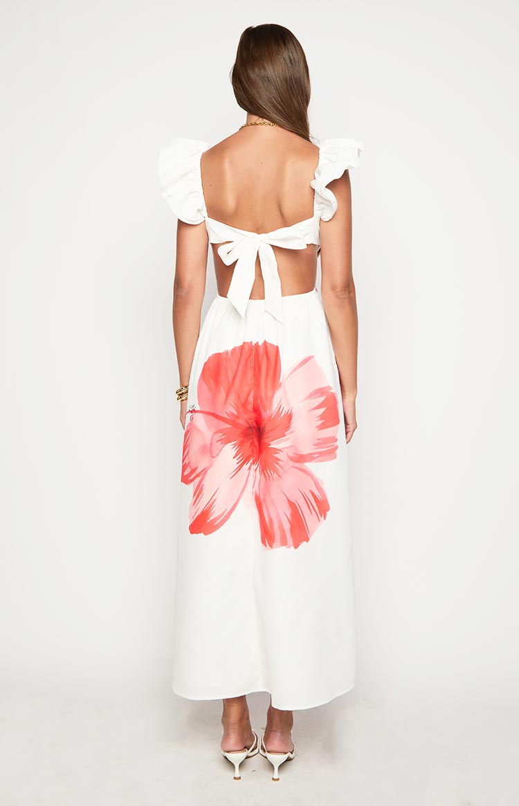 Kaden White Floral Print Maxi Dress — 4