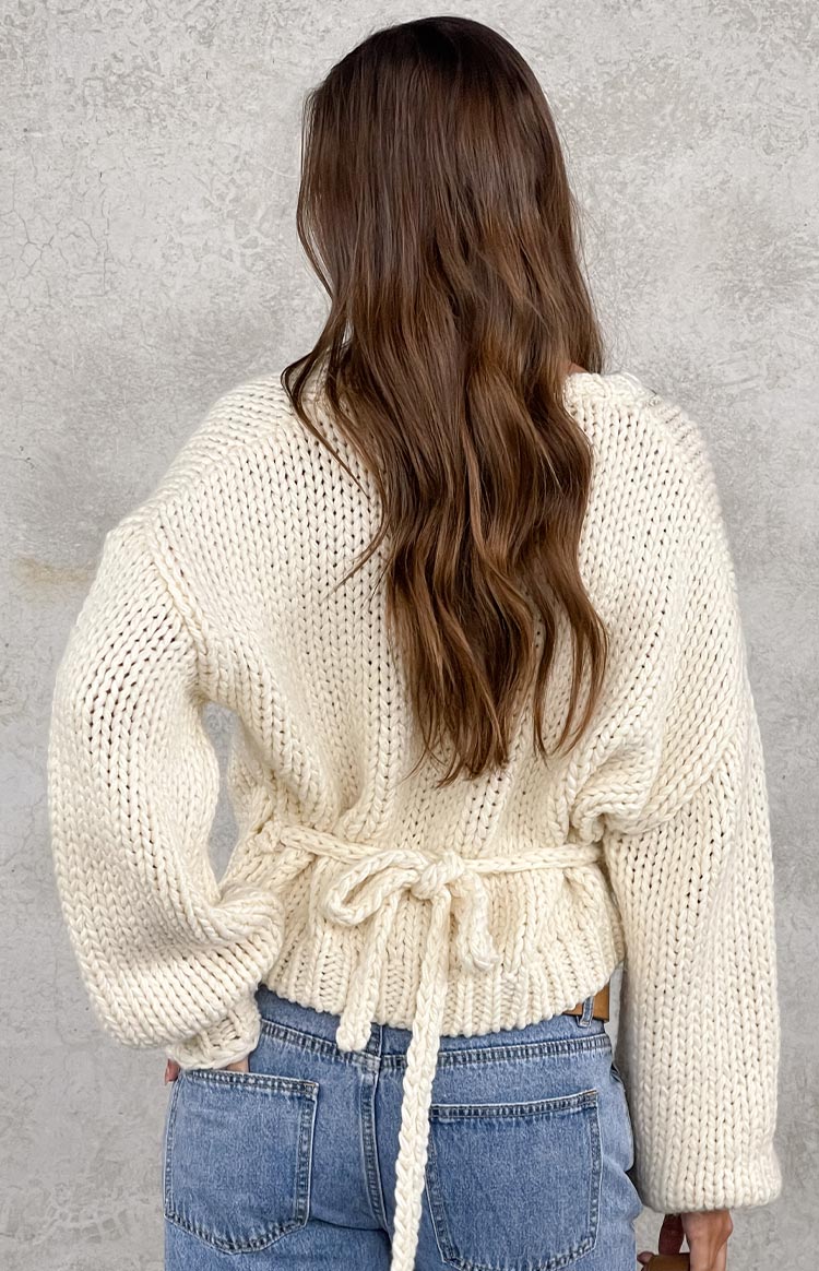 Verity Cream Knit Wrap Cardigan — 10