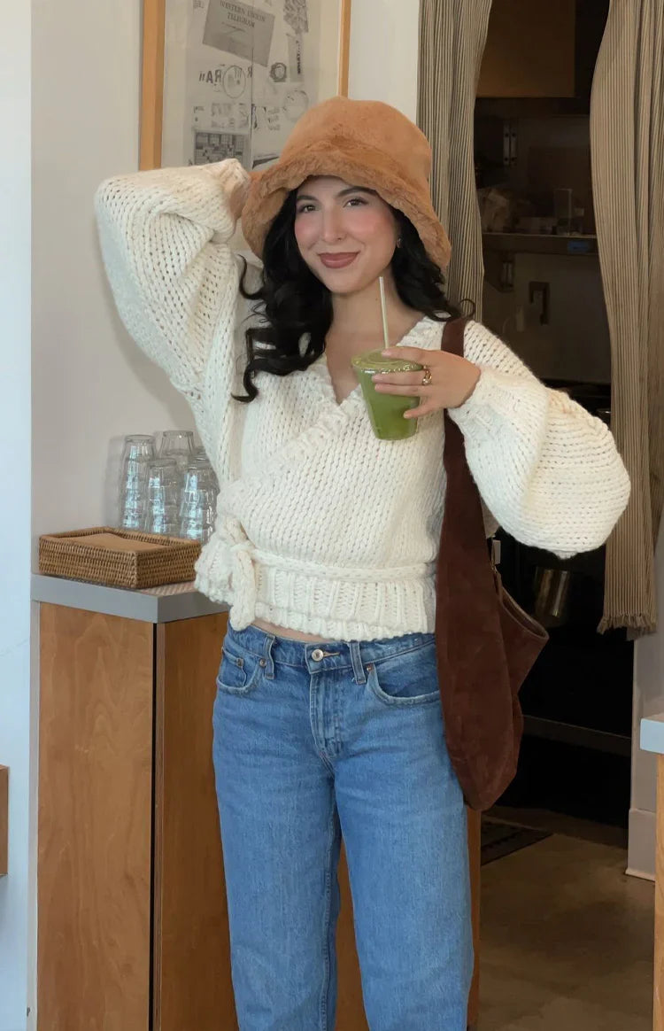Verity Cream Knit Wrap Cardigan — 11
