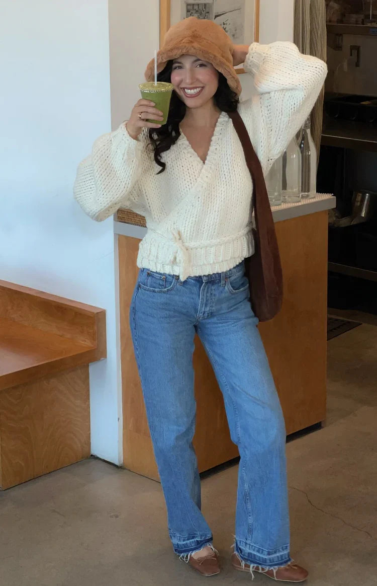 Verity Cream Knit Wrap Cardigan — 12