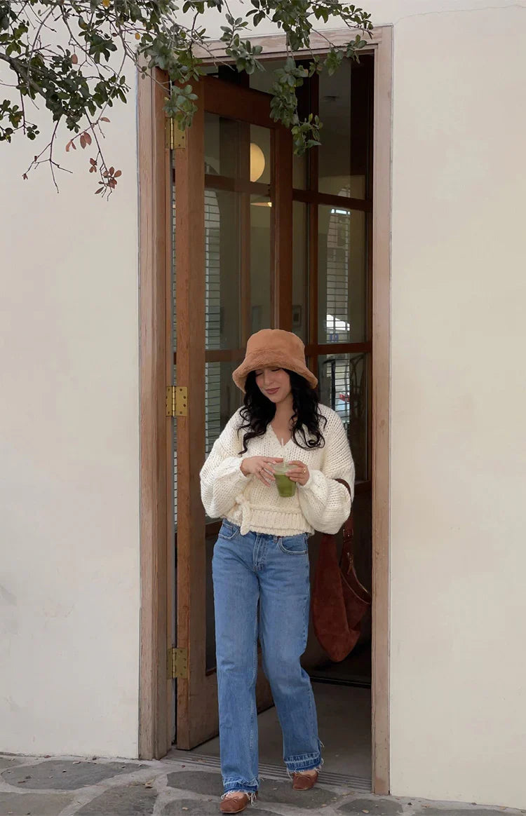 Verity Cream Knit Wrap Cardigan — 13