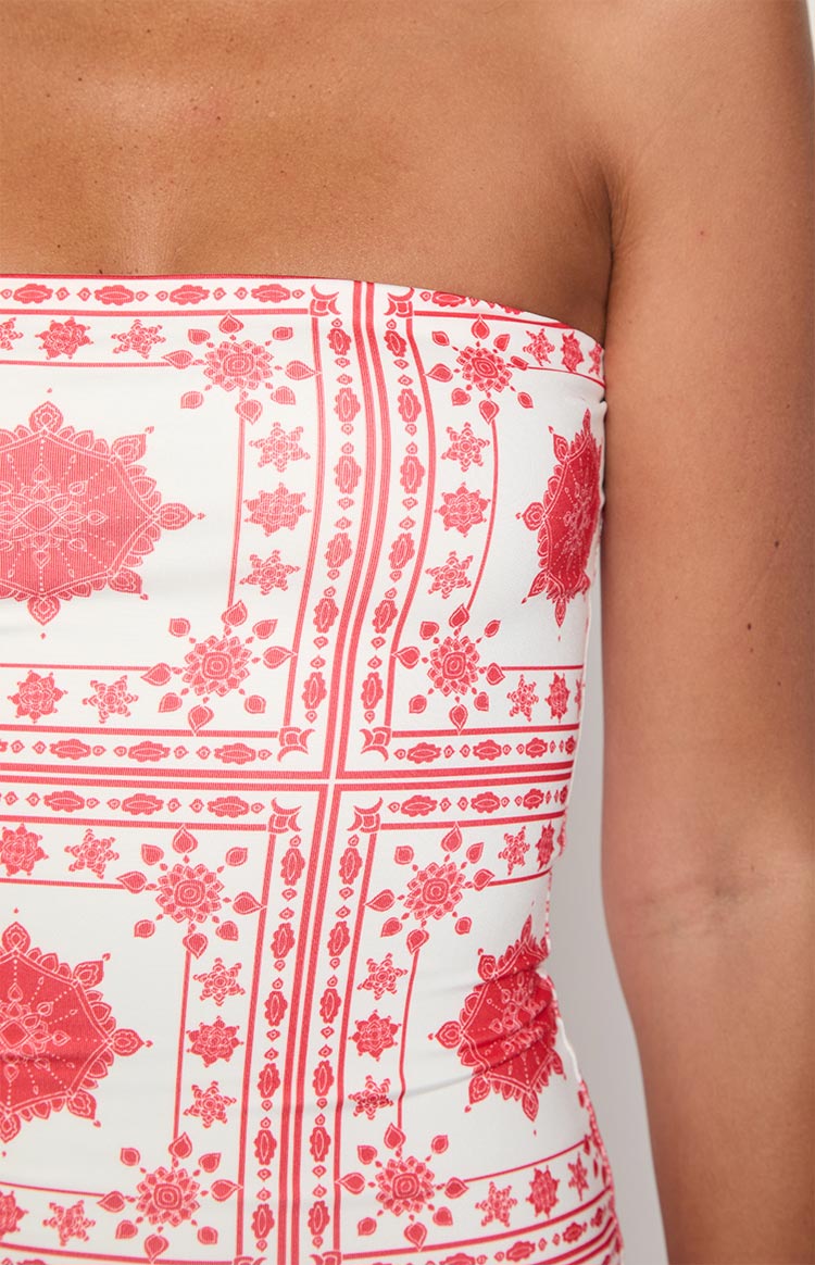 Arizona Red Tile Print Maxi Dress — 7