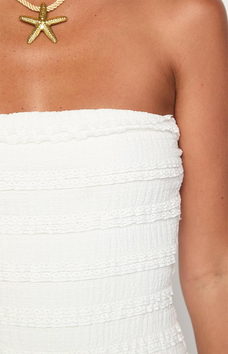 Lela White Strapless Playsuit — 6