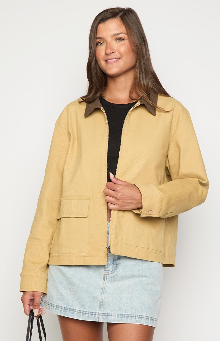 Jemma Cream Contrast Canvas Jacket — 3