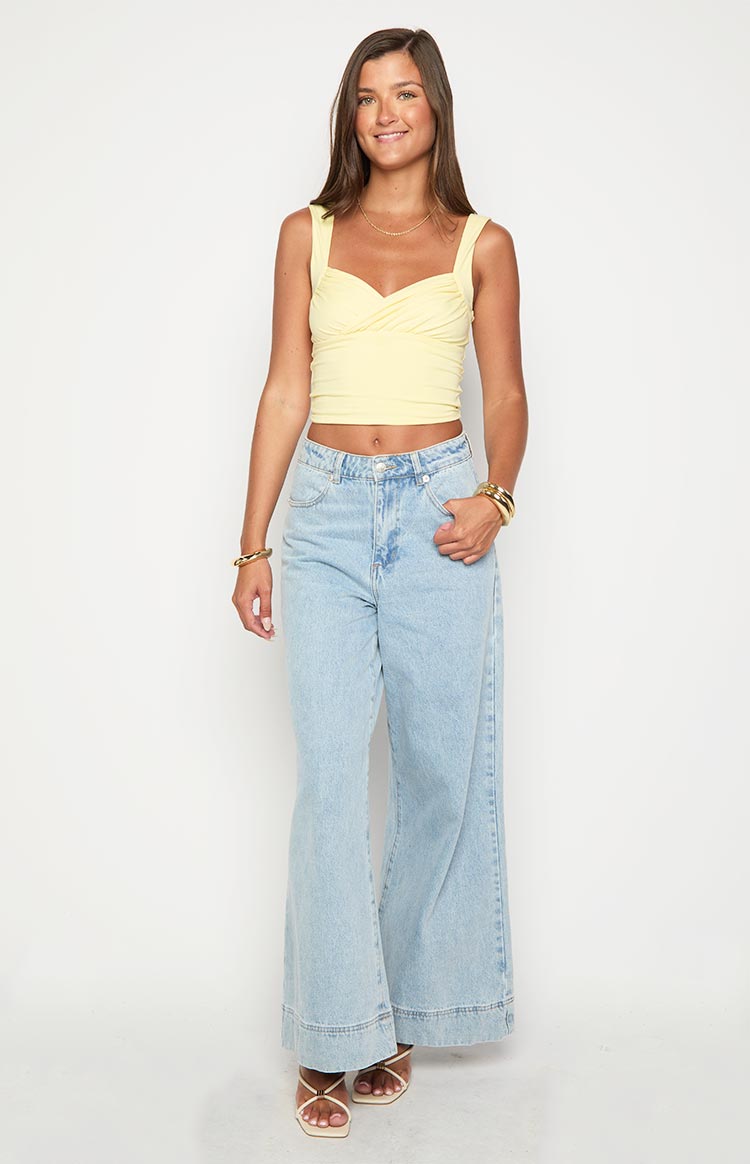 Khali Light Wash Denim Wide Leg Jeans — 2