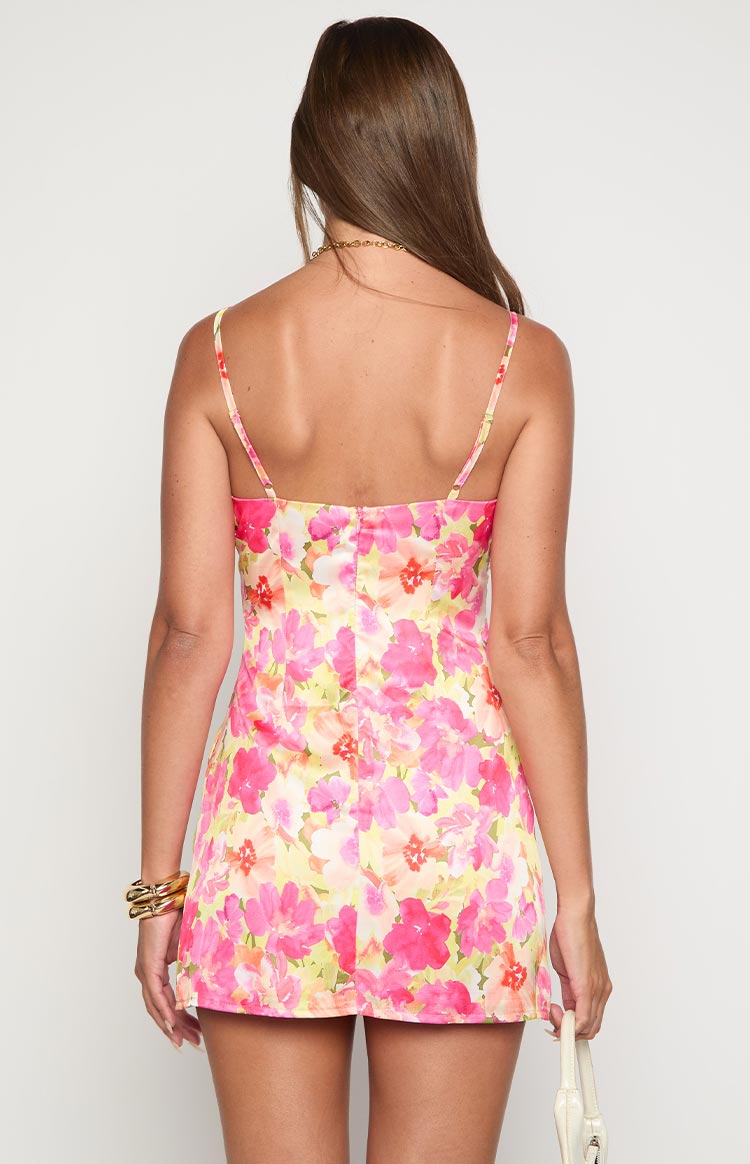 Honey Yellow Floral Pop Mini Dress — 5