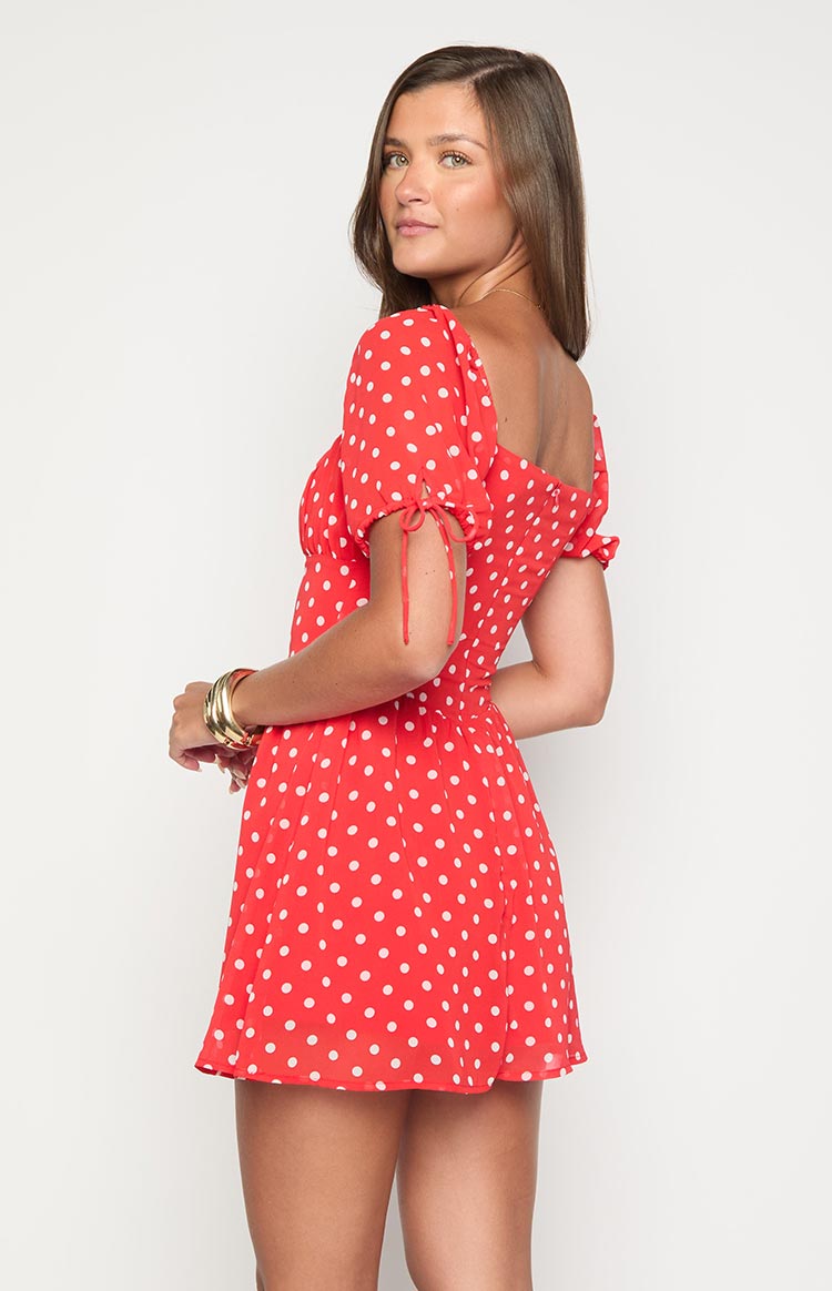 Danyal Red Polka Dot Mini Dress — 5