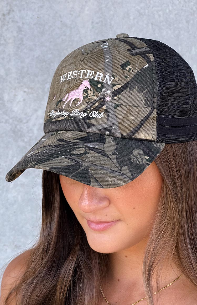 Beginning Camo Print Pony Club Trucker Cap — 1